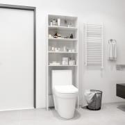 vidaXL Tvättmaskinsskåp vit högglans 64x24x190 cm