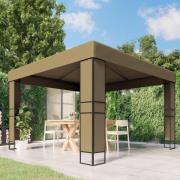 vidaXL Paviljong dubbla tak 3x3x2,7 m taupe 180 g/m²