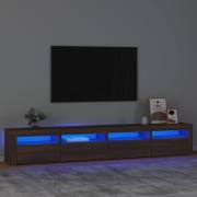 vidaXL Tv-bänk med LED-belysning brun ek 240x35x40 cm