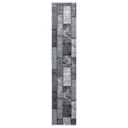vidaXL Gångmatta grå BCF med blockmönster 80x500 cm