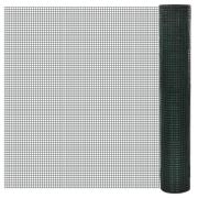 vidaXL Hönsnät galvaniserat med PVC-beläggning 25x1 m grön