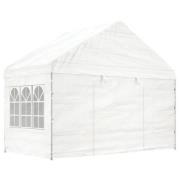 vidaXL Paviljong med tak vit 4,08x2,23x3,22 m polyeten