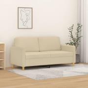 vidaXL 2-sitssoffa gräddvit 140 cm tyg