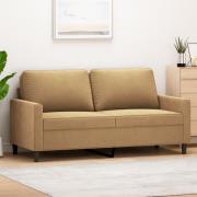 vidaXL Soffa 2-sits brun 140 cm sammet