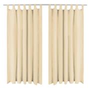 vidaXL Gardiner i microsatin 2 st med öglor 140x225 cm beige