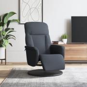 vidaXL Reclinerfåtölj med fotstöd mörkgrå sammet