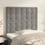 vidaXL Huvudgavlar 2 st ljusgrå 90x5x78/88 cm sammet