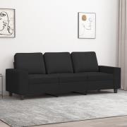 vidaXL 3-sitssoffa svart 180 cm tyg