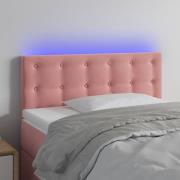 vidaXL Sänggavel LED rosa 100 x 5 x 78/88 cm sammet