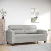 vidaXL 2-sitssoffa ljusgrå 140 cm mikrofibertyg