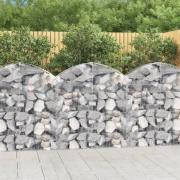 vidaXL Gabion bågformad 100x30x100/120 cm galvaniserat järn