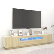 vidaXL TV-bänk med LED-belysning sonoma-ek 200x35x40 cm