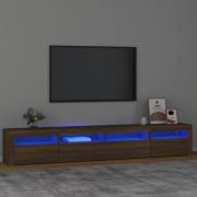 vidaXL Tv-bänk med LED-belysning brun ek 240x35x40 cm