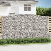 vidaXL Gabioner bågformade 2 st 400x50x220/240 cm galvaniserat järn