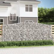 vidaXL Gabion bågformad 8 st 400x50x160/180 cm galvaniserat järn