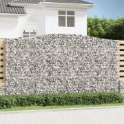 vidaXL Gabioner bågformade 3 st 400x30x220/240 cm galvaniserat järn