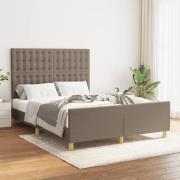 vidaXL Sängram utan madrass taupe 140x200 cm tyg