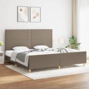 vidaXL Sängram utan madrass taupe 200x200 cm tyg