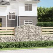 vidaXL Gabion bågformad 200x50x140/160 cm galvaniserat järn