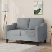 vidaXL 2-sitssoffa ljusgrå 120 cm tyg