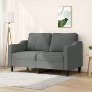 vidaXL Soffa 2-sits mörkgrå 140 cm tyg