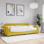 vidaXL Dagbädd med madrass gul 100x200 cm sammet