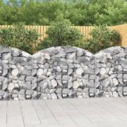 vidaXL Gabion bågformad 150x30x100/120 cm galvaniserat järn