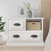 vidaXL Sängbord vit högglans 60x39x45 cm