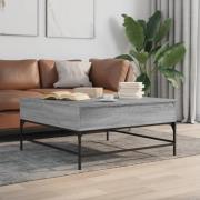 vidaXL Soffbord grå sonoma 95x95x45 cm konstruerat trä och metall