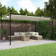 vidaXL Pergola med infällbart tak gräddvit 395x292x230 cm