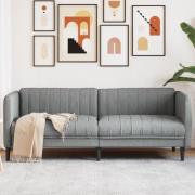 vidaXL Soffa 3-sits ljusgrå tyg