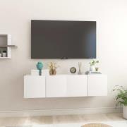vidaXL Väggmonterade TV-skåp 2 st vit högglans 60x30x30 cm