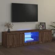 vidaXL TV-bänk med LED-belysning brun ek 140x40x35,5 cm