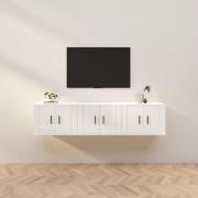 vidaXL Väggmonterade tv-skåp 3 st vit högglans 57x34,5x40 cm