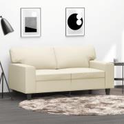vidaXL 2-sitssoffa gräddvit 120 cm konstläder