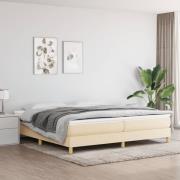 vidaXL Boxspring-sängram gräddvit 200x200 cm tyg