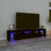 vidaXL Tv-bänk med LED-belysning svart 200x36,5x40 cm