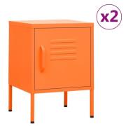 vidaXL Sängbord 2 st orange 35x35x51 cm stål