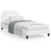 vidaXL Säng med madrass vit 90x190 cm konstläder