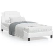 vidaXL Säng med madrass vit 80x200 cm konstläder