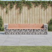 vidaXL Trädgårdsbänk gabiondesign 287x71x65,5 cm massivt douglasträ