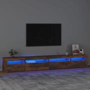 vidaXL Tv-bänk med LED-belysning rökfärgad ek 270x35x40 cm