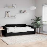 vidaXL Dagbädd med madrass svart 80x200 cm tyg