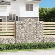 vidaXL Gabion bågformad 200x50x180/200 cm galvaniserat järn