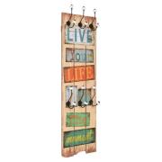 vidaXL Väggmonterad klädhängare med 6 krokar LIVE LIFE 120x40 cm