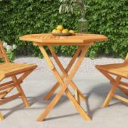 vidaXL Hopfällbart trädgårdsbord 85x85x76 cm massiv teak