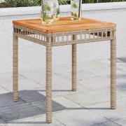 vidaXL Trädgårdsbord beige mix 38x38x42 cm konstrotting akaciaträ
