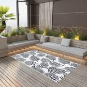vidaXL Utomhusmatta ARAKIL vit och svart 120x180 cm PP