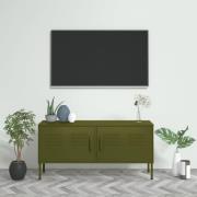 vidaXL Tv-bänk olivgrön 105x35x50 cm stål