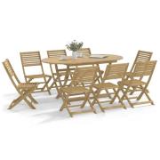 vidaXL Hopfällbara trädgårdsstolar 8 st 48,5x61,5x87 cm massiv akacia